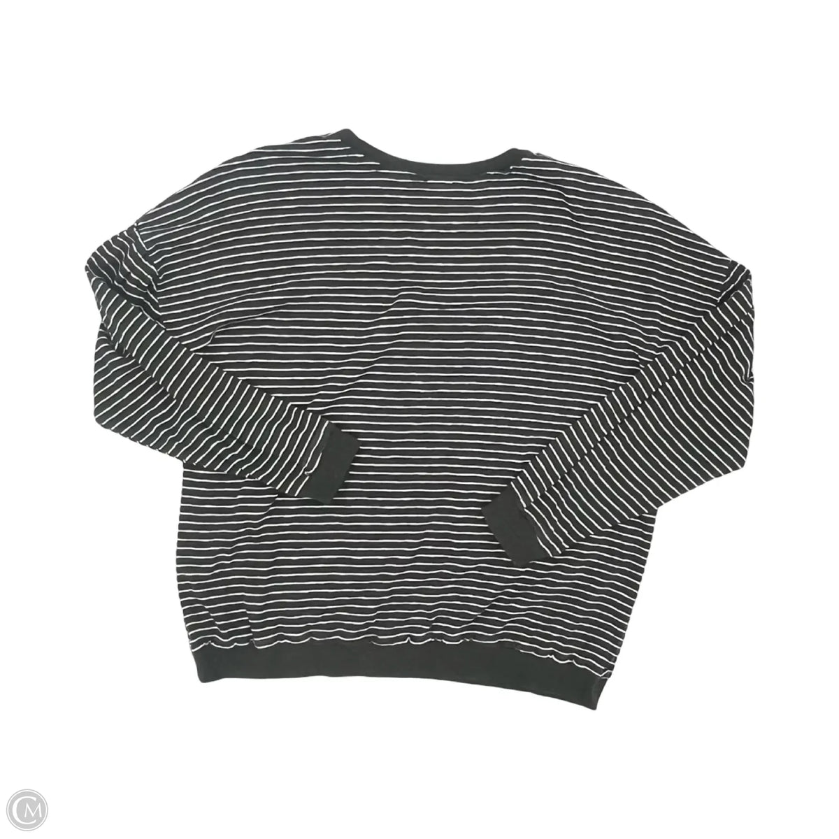 Top Long Sleeve By Easel In Grey & White, Size: M