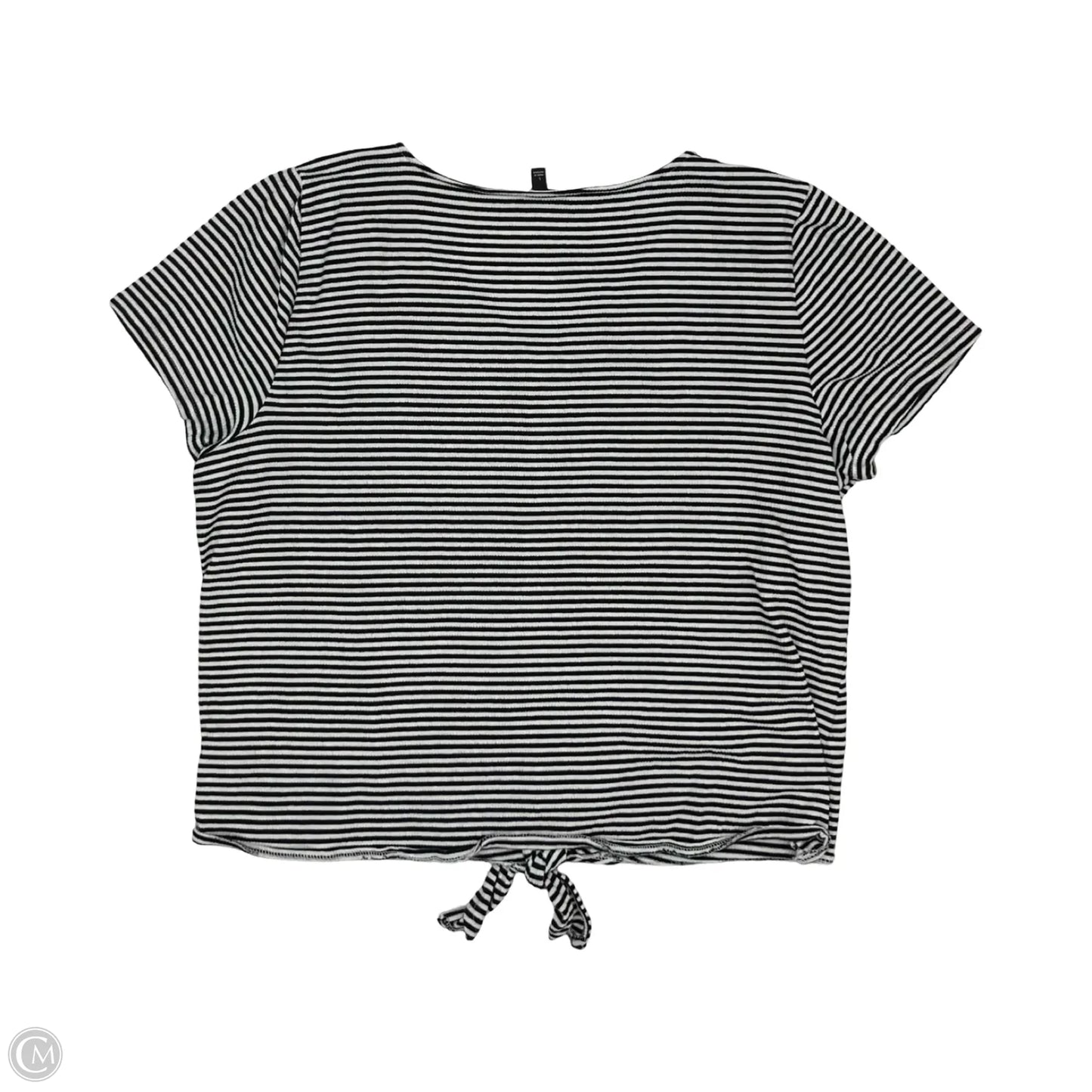 Top Short Sleeve By Talbots In Black & White, Size: L