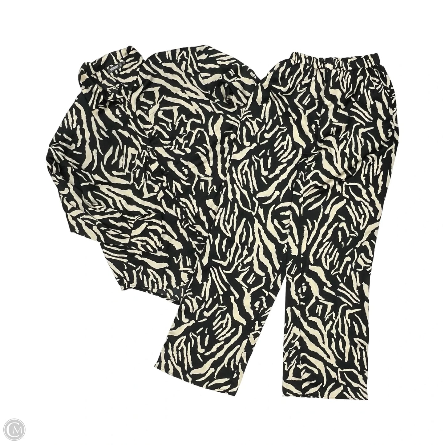 Pants Set 2pc By Missguided In Black & Brown, Size: 8