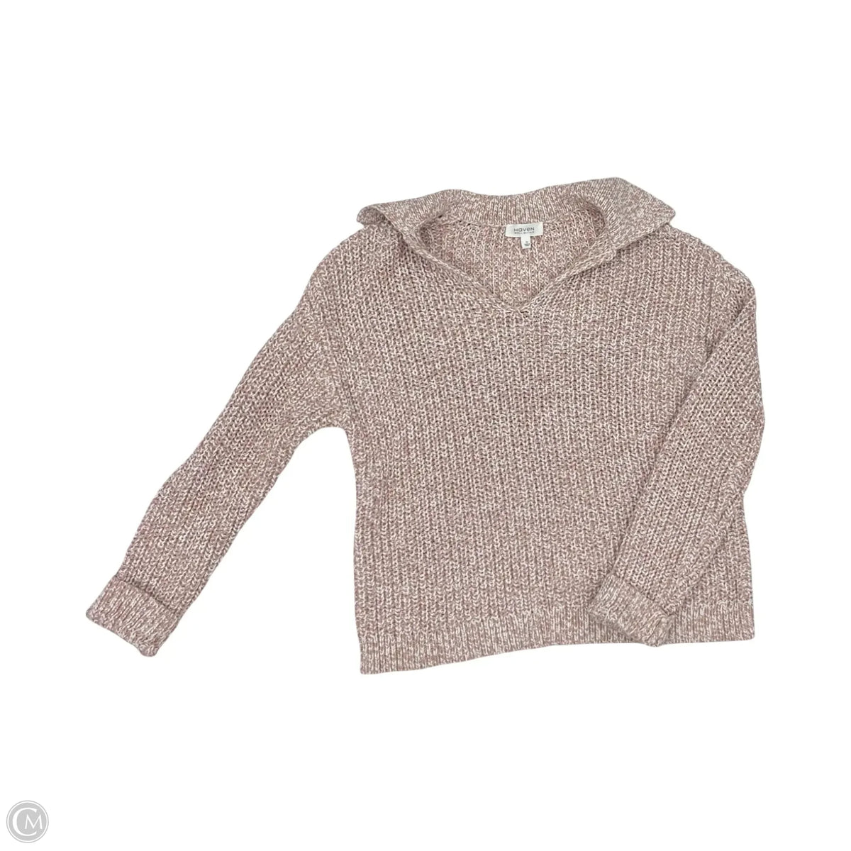 Sweater By Haven In Pink & White, Size: M