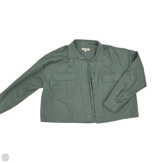 Jacket Shirt By Loft In Green, Size: Xl