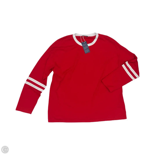 Top Long Sleeve By Clothes Mentor In Red & White, Size: Xxl
