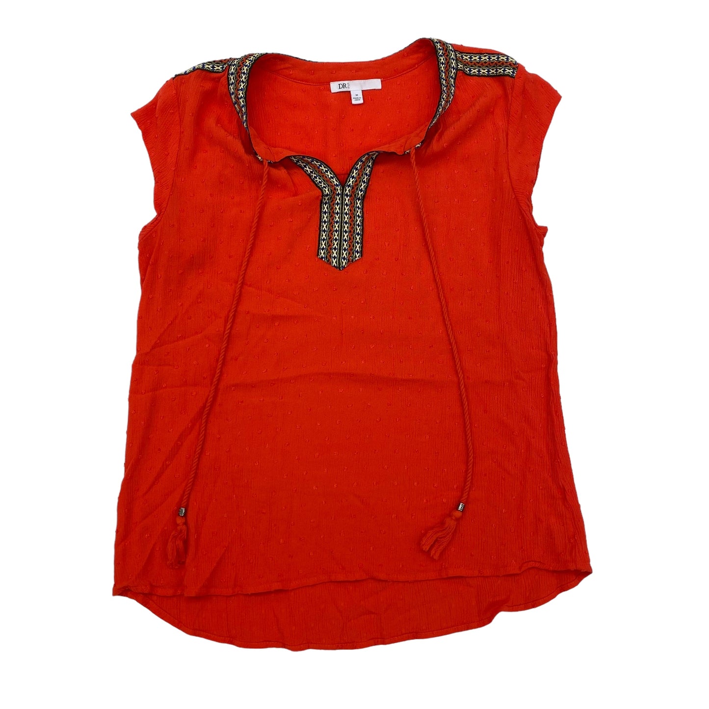 Red Blouse Short Sleeve Dr2, Size M