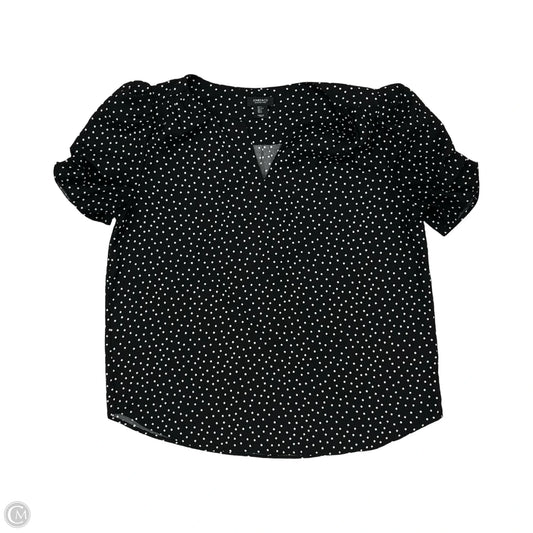 Blouse Short Sleeve By Jones And Co In Black & White, Size: L