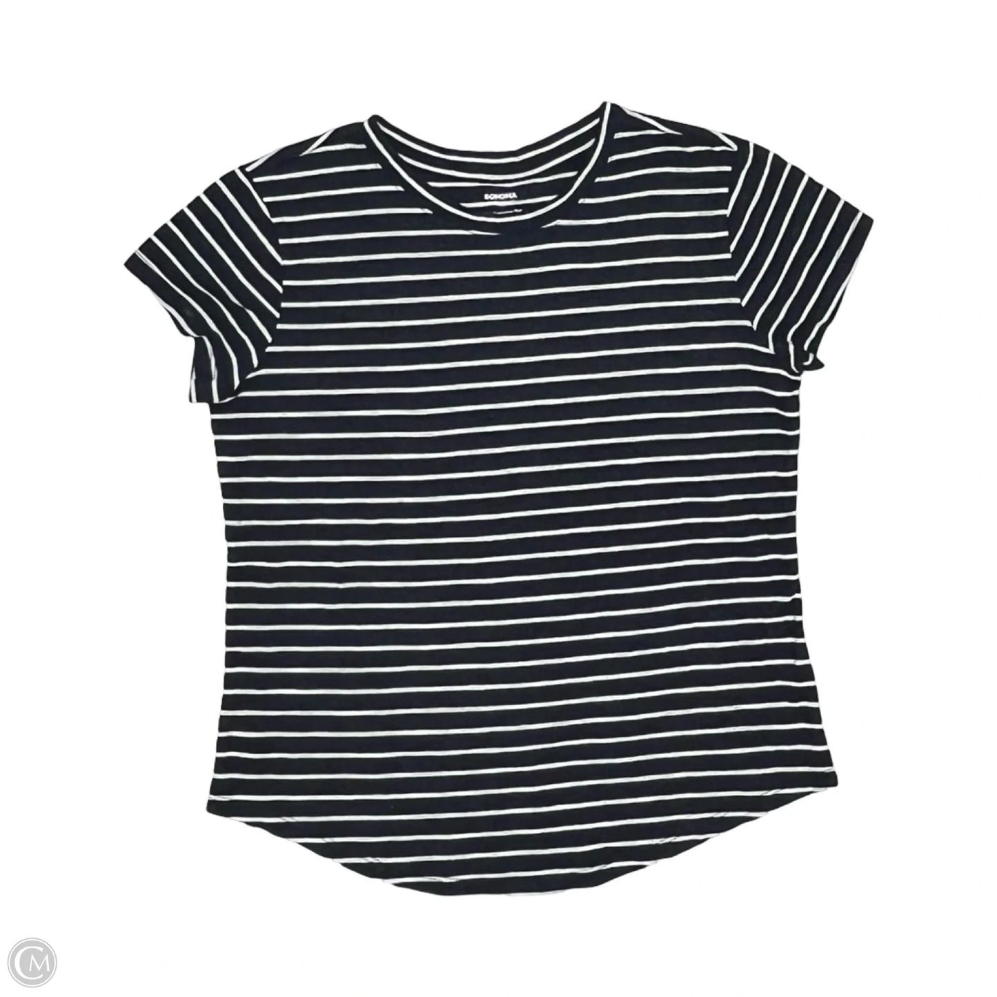 Top Short Sleeve By Sonoma In Blue & White, Size: M