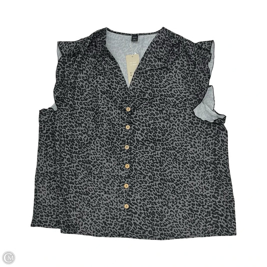 Blouse Short Sleeve By Emery Rose In Animal Print, Size: 3x