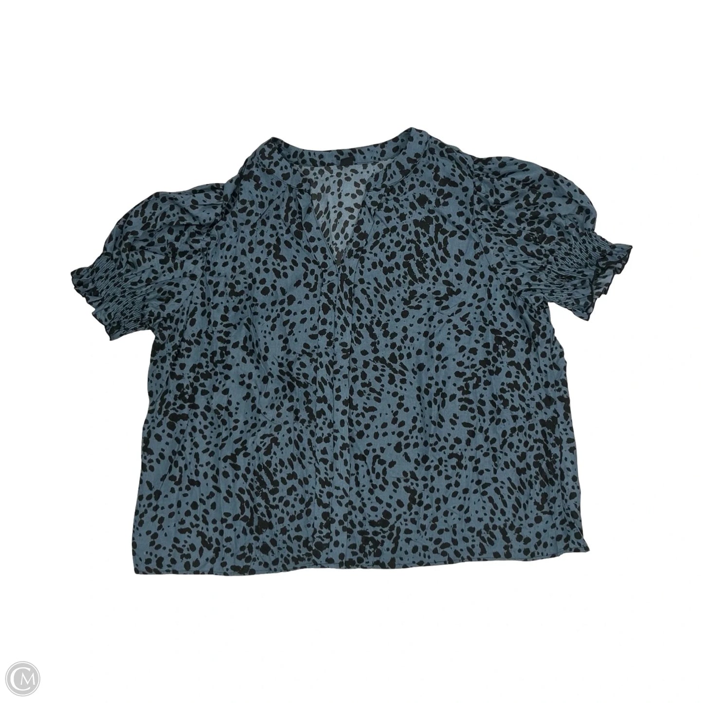Blouse Short Sleeve By Cme In Black & Blue, Size: 3x