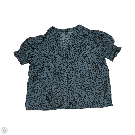 Blouse Short Sleeve By Cme In Black & Blue, Size: 3x