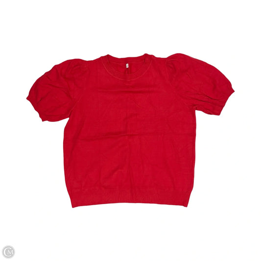 Sweater Short Sleeve By Cme In Red, Size: 2x