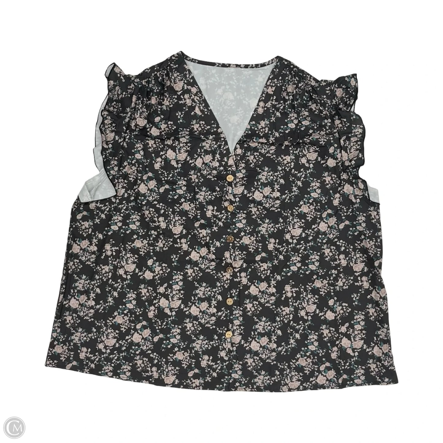 Blouse Short Sleeve By Cme In Grey, Size: 3x