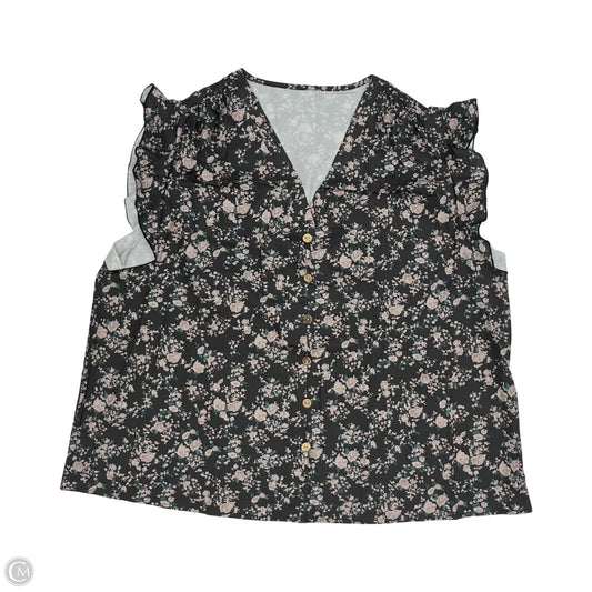 Blouse Short Sleeve By Cme In Grey, Size: 3x