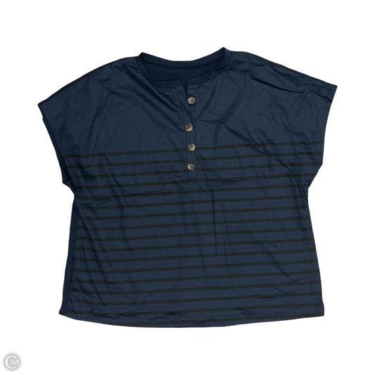 Top Short Sleeve By Cme In Black & Blue, Size: 3x