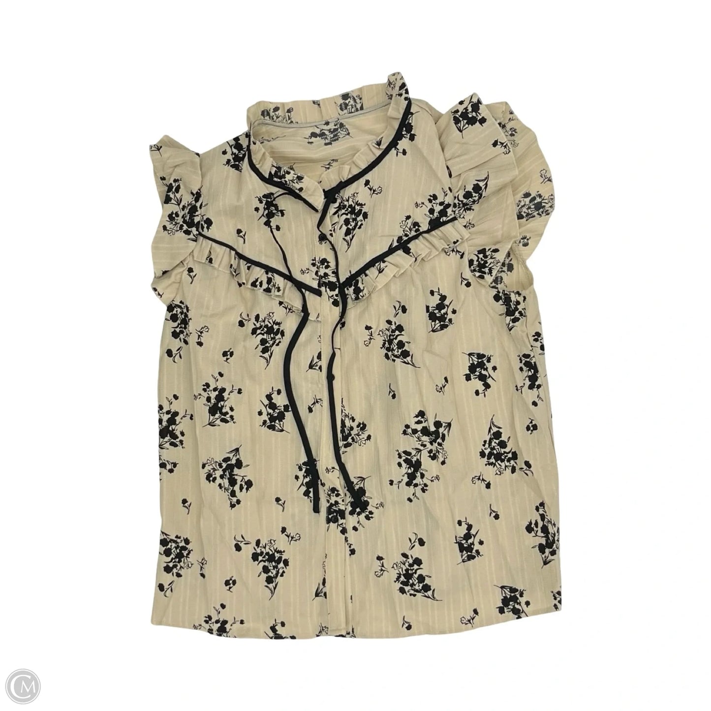 Blouse Short Sleeve By Shein In Black & Tan, Size: 3x