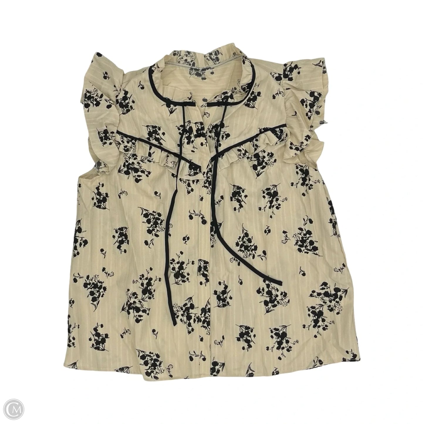 Blouse Short Sleeve By Shein In Black & Tan, Size: 3x