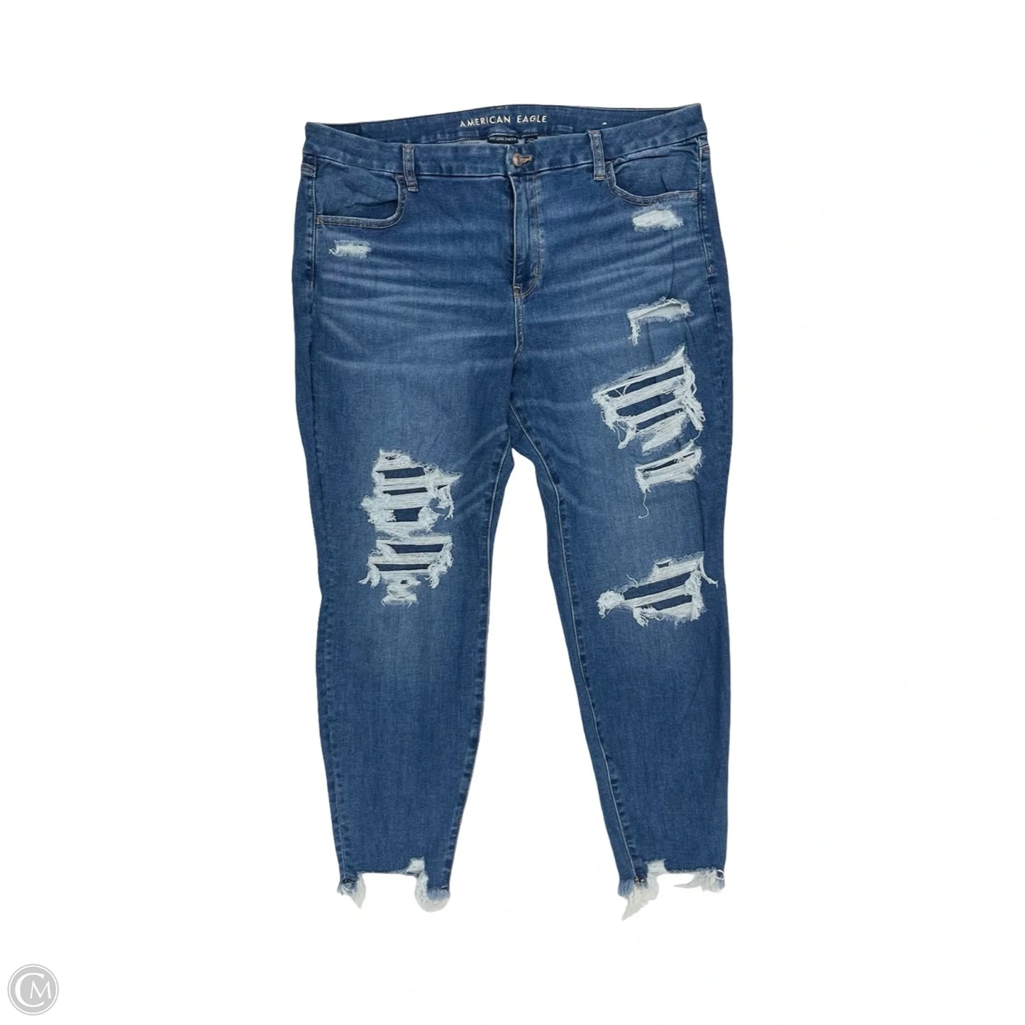 Jeans Skinny By American Eagle In Blue Denim, Size: 20