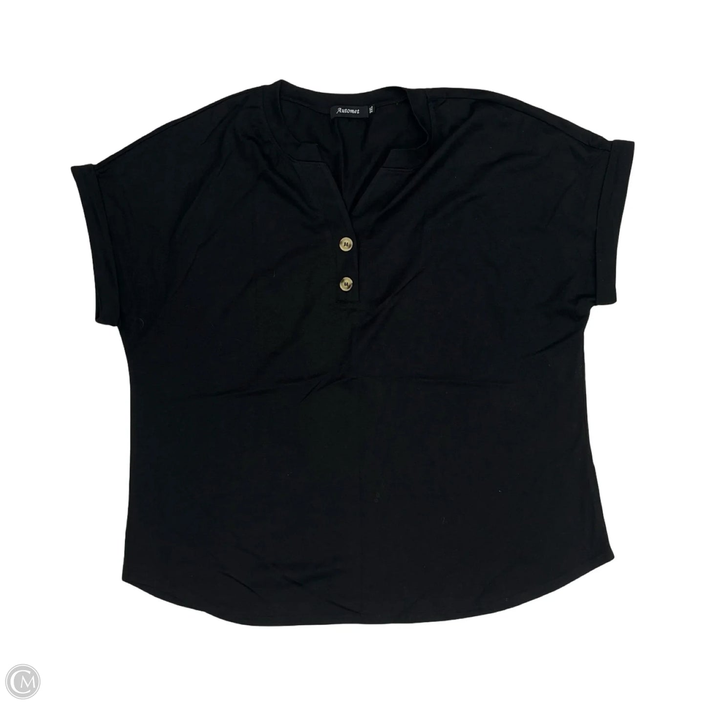 Top Short Sleeve By Automet In Black, Size: 2x