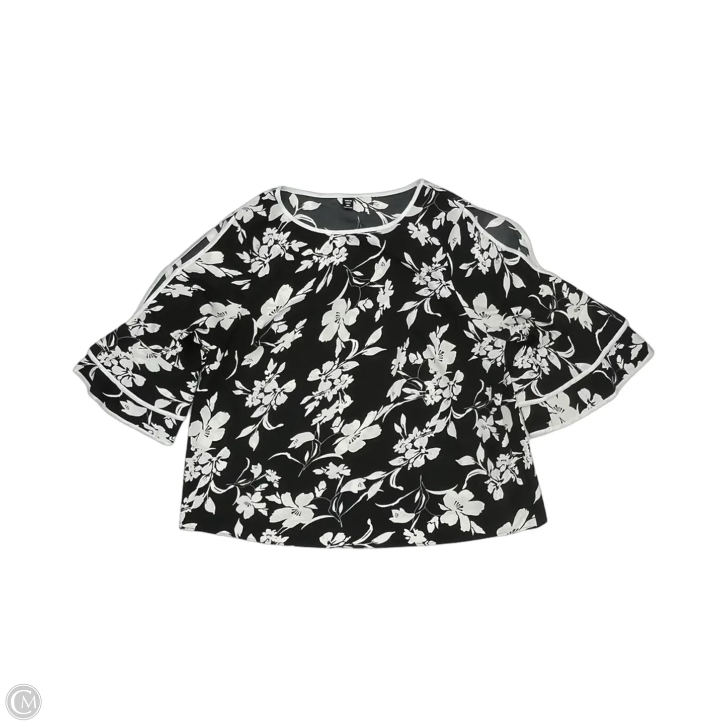Blouse 3/4 Sleeve By Shein In Black & White, Size: 4x