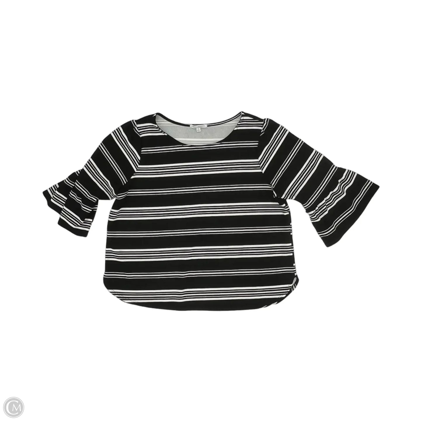 Blouse Short Sleeve By Green Envelope In Black & White, Size: 3x