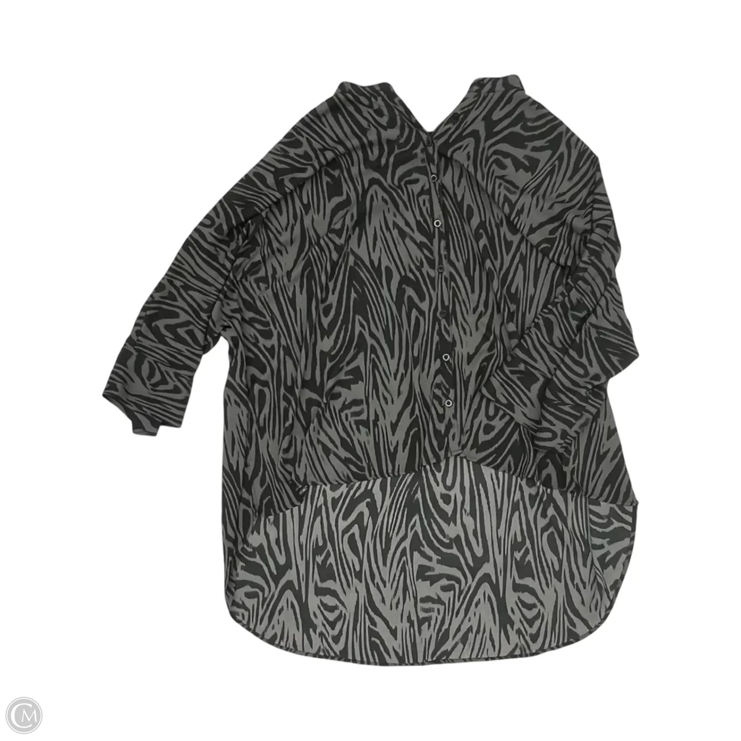Blouse 3/4 Sleeve By Torrid In Black & Grey, Size: 3x