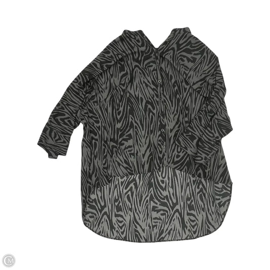 Blouse 3/4 Sleeve By Torrid In Black & Grey, Size: 3x