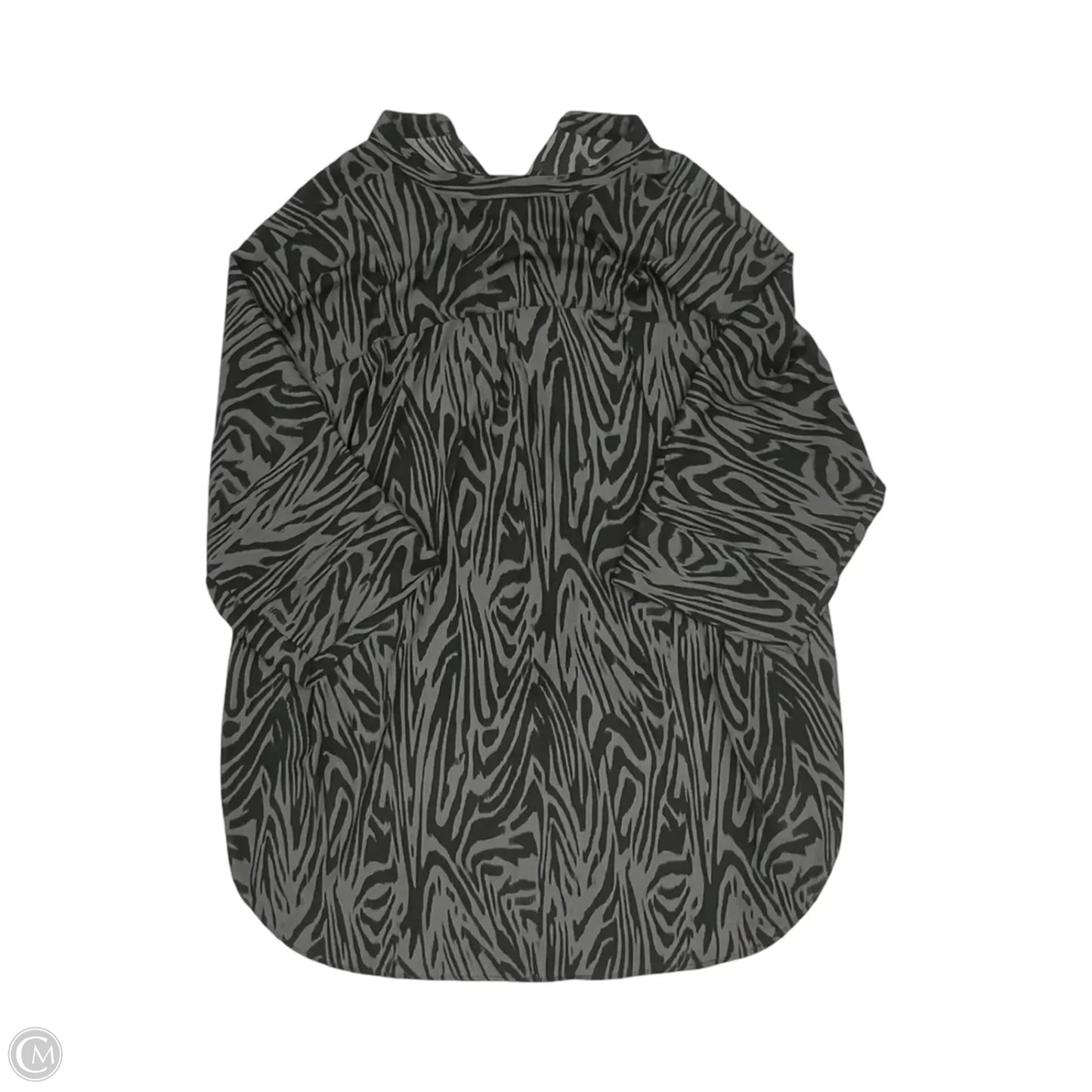 Blouse 3/4 Sleeve By Torrid In Black & Grey, Size: 3x