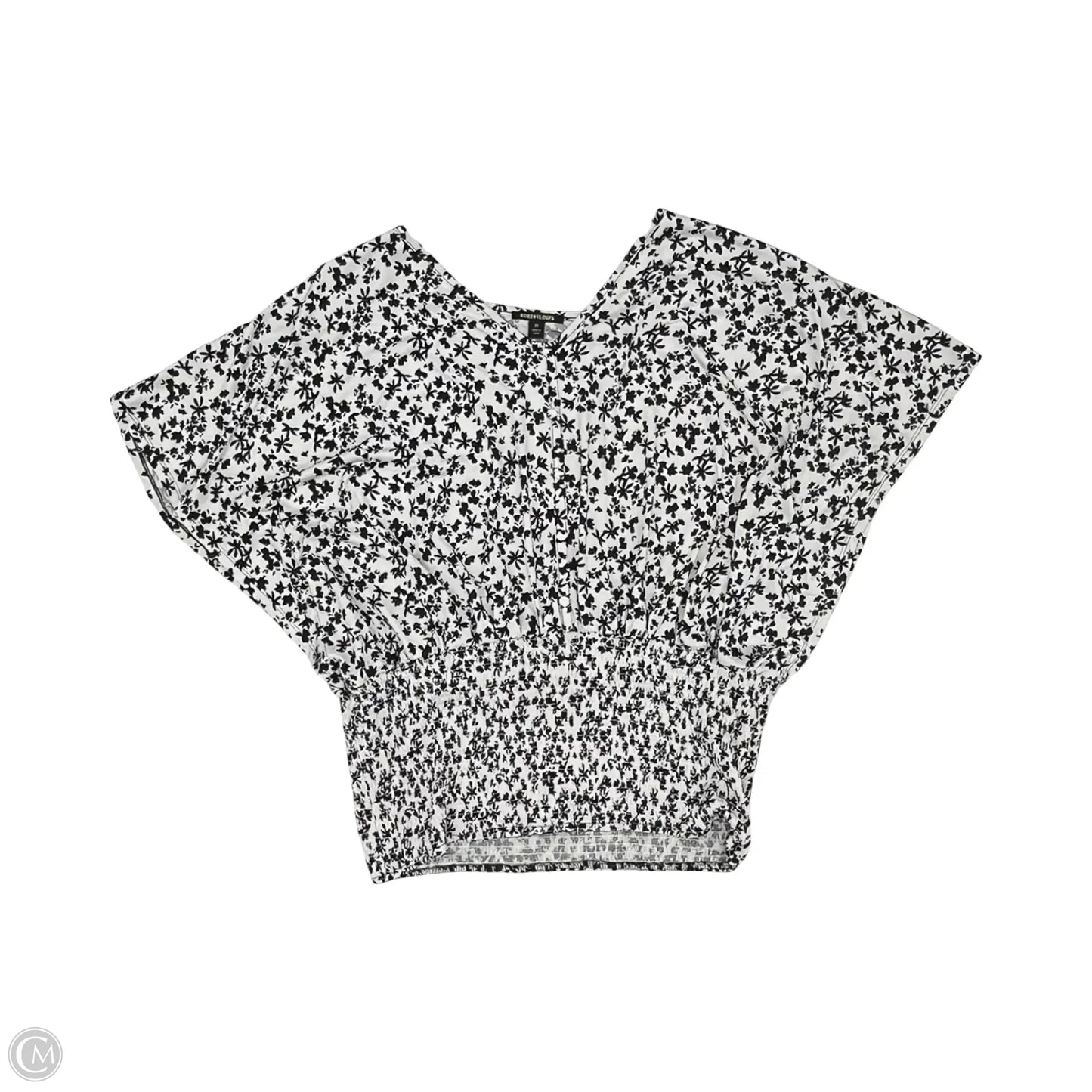 Blouse Short Sleeve By Robert Louis In Black & White, Size: 2x