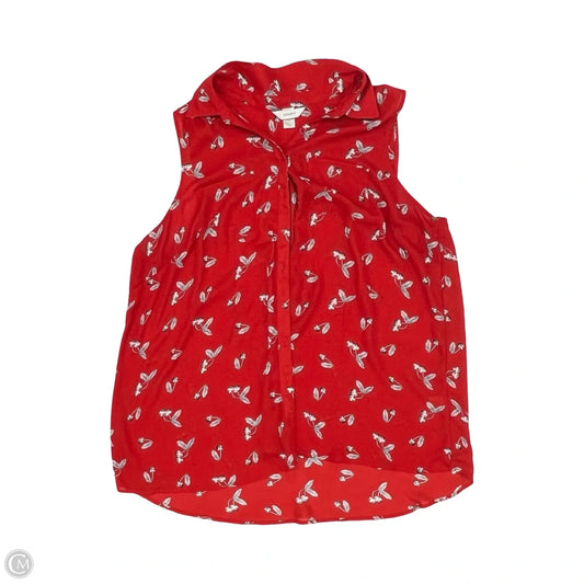 Blouse Sleeveless By Cj Banks In Red, Size: 3x