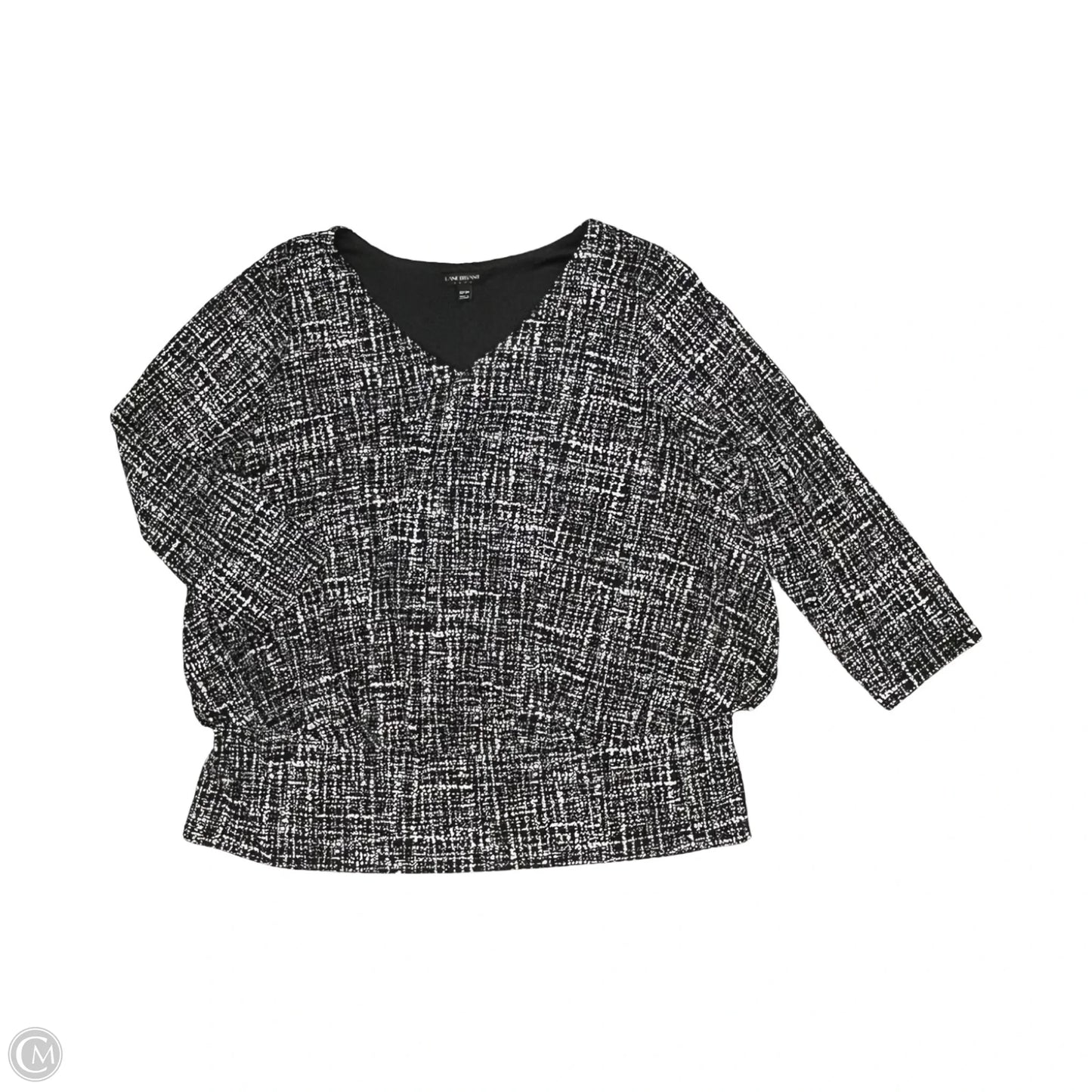 Blouse 3/4 Sleeve By Lane Bryant In Black & White, Size: 3x