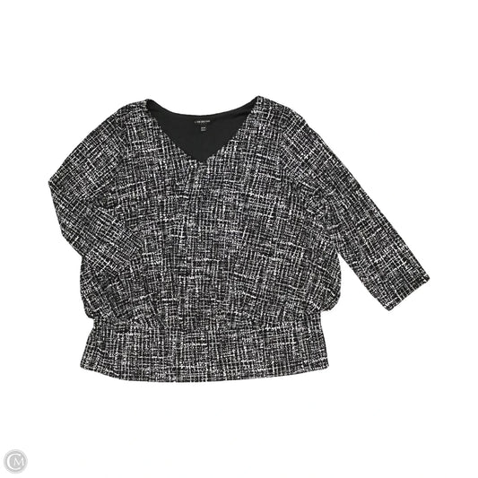 Blouse 3/4 Sleeve By Lane Bryant In Black & White, Size: 3x