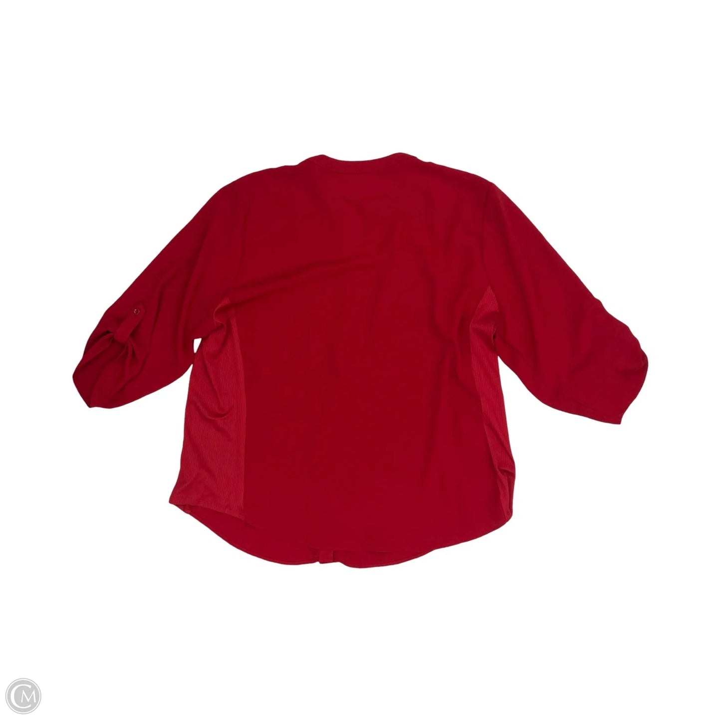 Blouse 3/4 Sleeve By Clothes Mentor In Red, Size: 3x