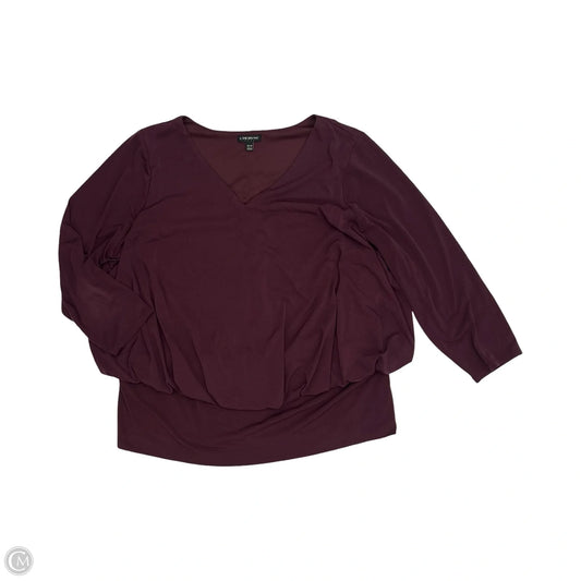 Blouse 3/4 Sleeve By Lane Bryant In Maroon, Size: 3x
