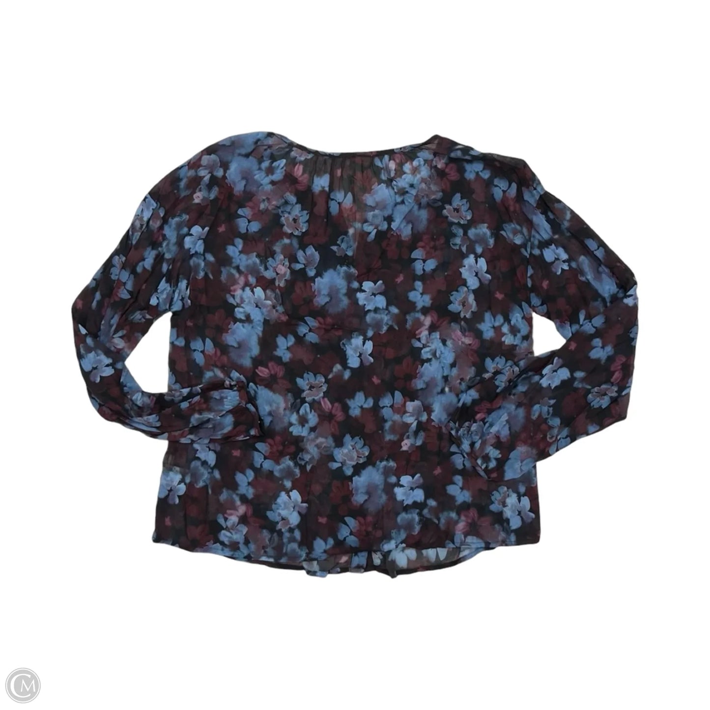 Blouse Long Sleeve By Cloth & Stone In Blue & Red, Size: S