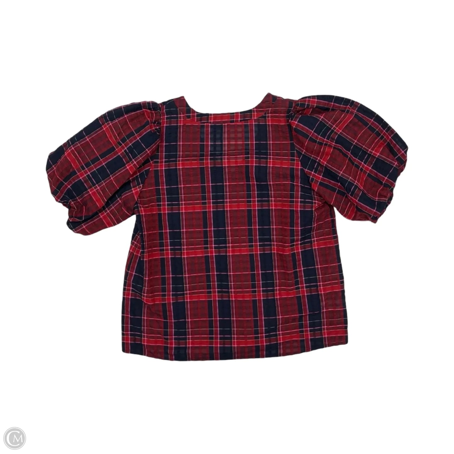 Blouse Short Sleeve By Loft In Blue & Red, Size: S