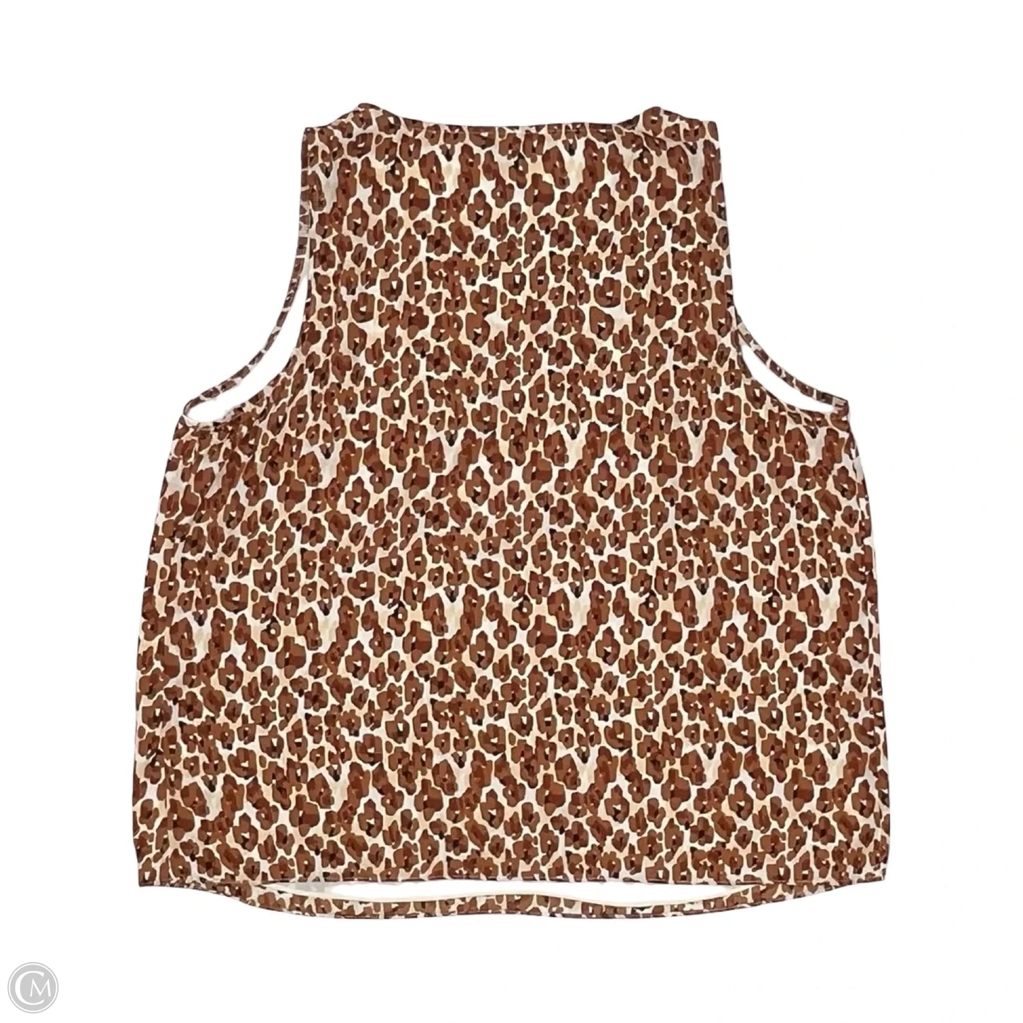 Blouse Sleeveless By Nine West In Orange & White, Size: Xl