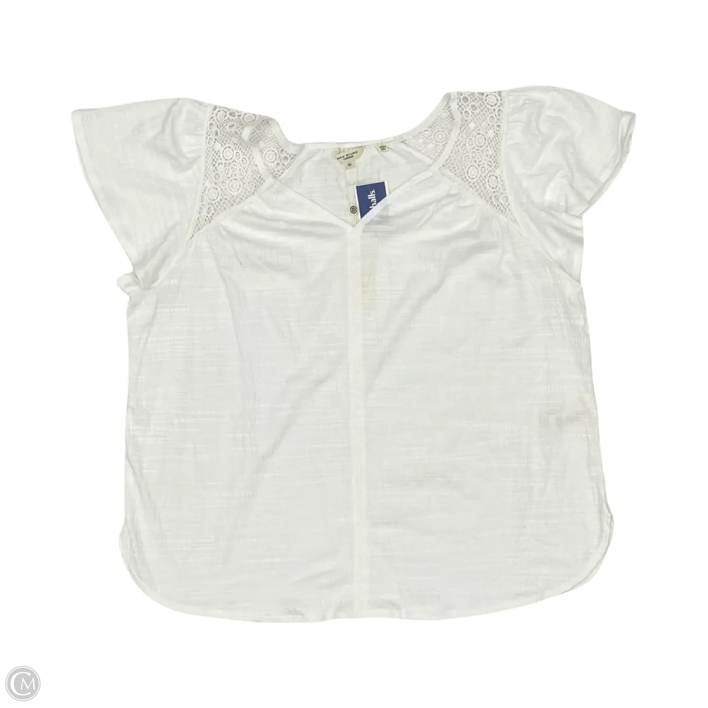 Top Short Sleeve By Max Studio In White, Size: 3x