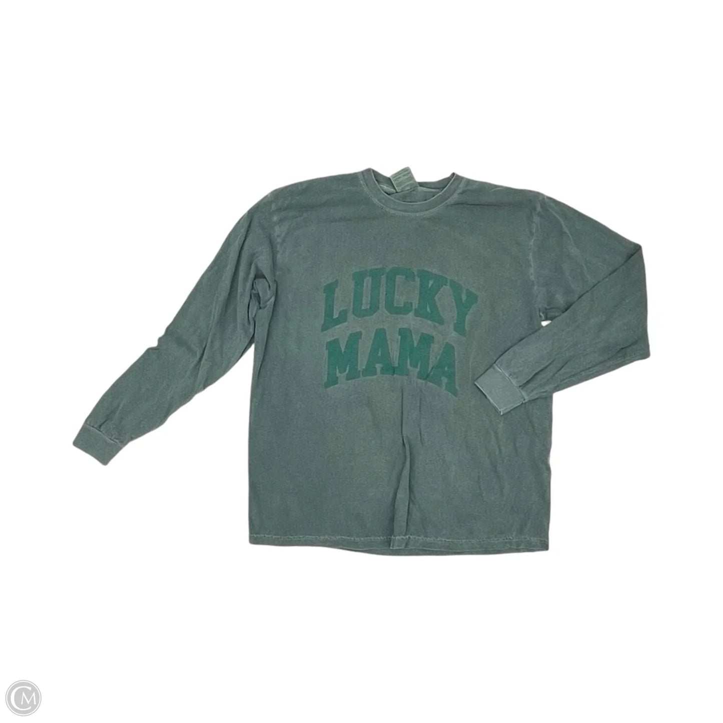 Top Long Sleeve By Comfort Colors In Green, Size: L