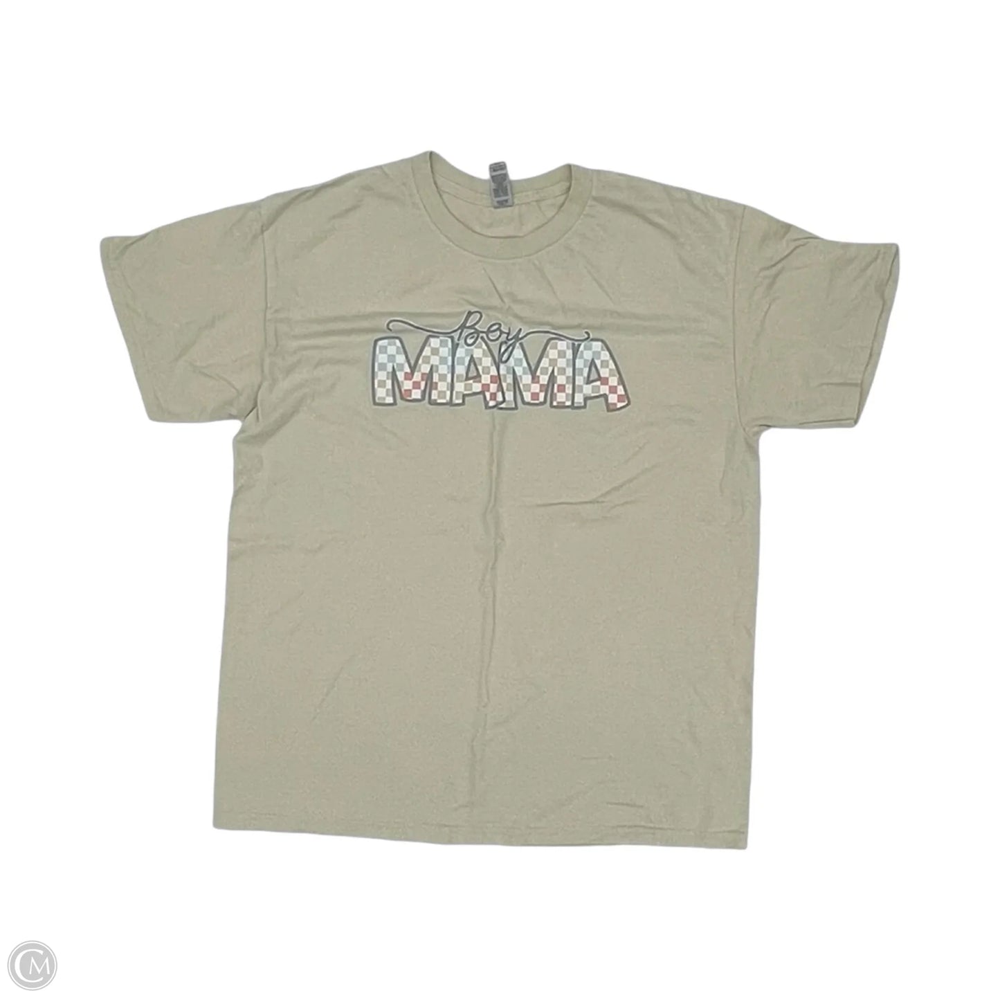 Top Short Sleeve By Gildan In Cream, Size: L