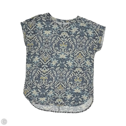Top Short Sleeve By Cupio In Blue & Cream, Size: M