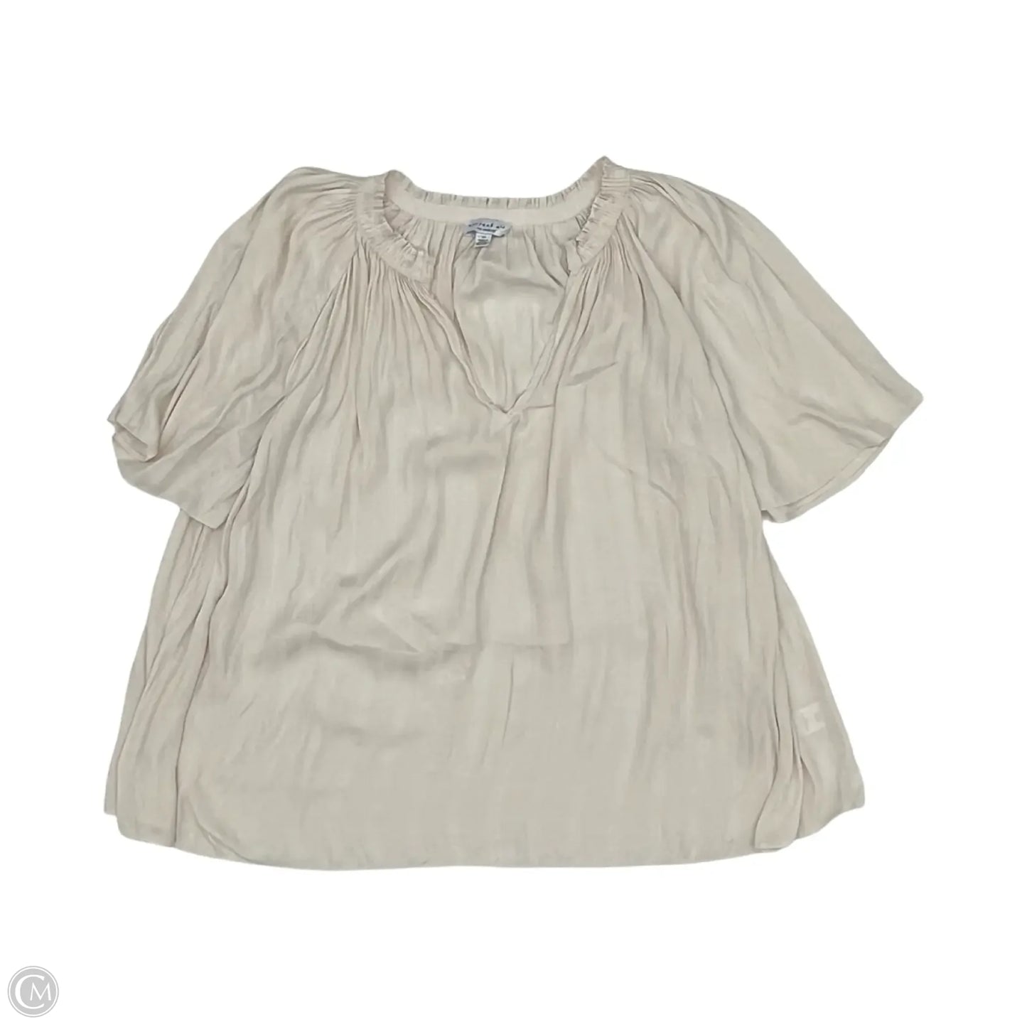 Blouse Short Sleeve By Current Air In Cream, Size: M