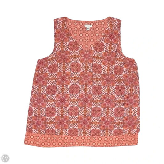 Blouse Sleeveless By J. Jill In Orange & Pink, Size: L