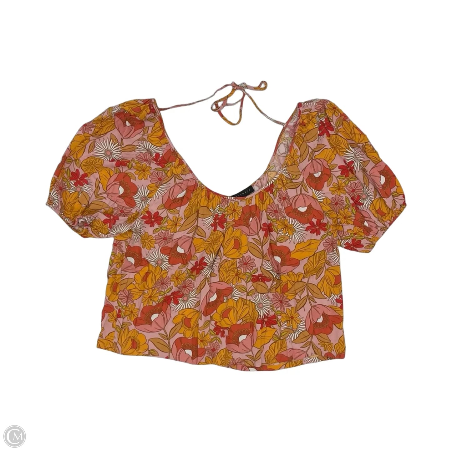 Blouse Short Sleeve By Sanctuary In Orange & Pink, Size: L