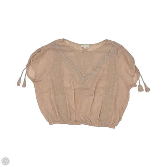 Blouse Short Sleeve By Lovestitch In Pink, Size: L