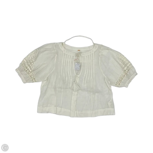 Blouse Short Sleeve By Free People In Cream, Size: L