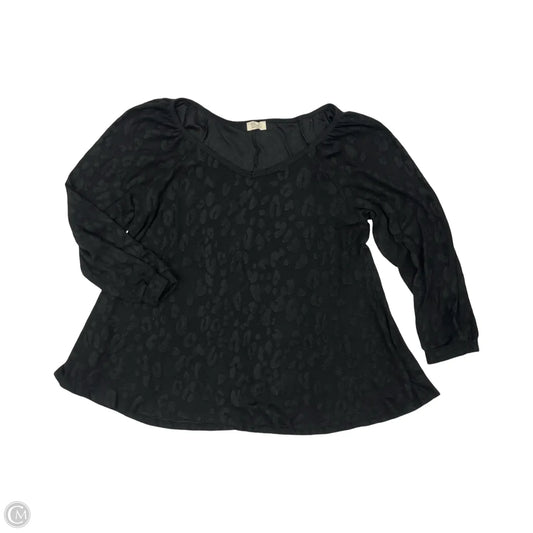 Top Long Sleeve By Clothes Mentor In Black, Size: Xxl