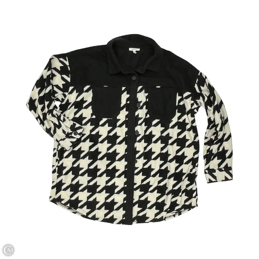 Jacket Shirt By Maurices In Black & White, Size: 1x