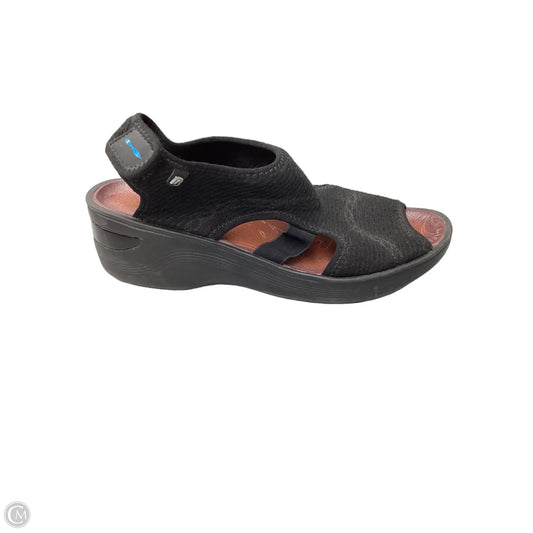 Sandals Heels Wedge By Bzees In Black, Size: 8.5