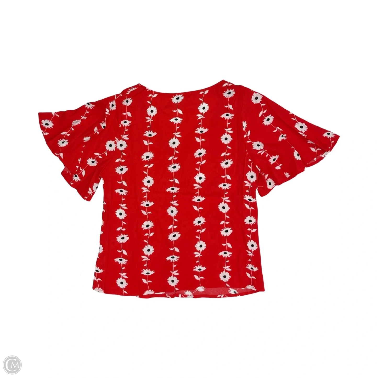 Blouse Short Sleeve By Skies Are Blue In Red & White, Size: S