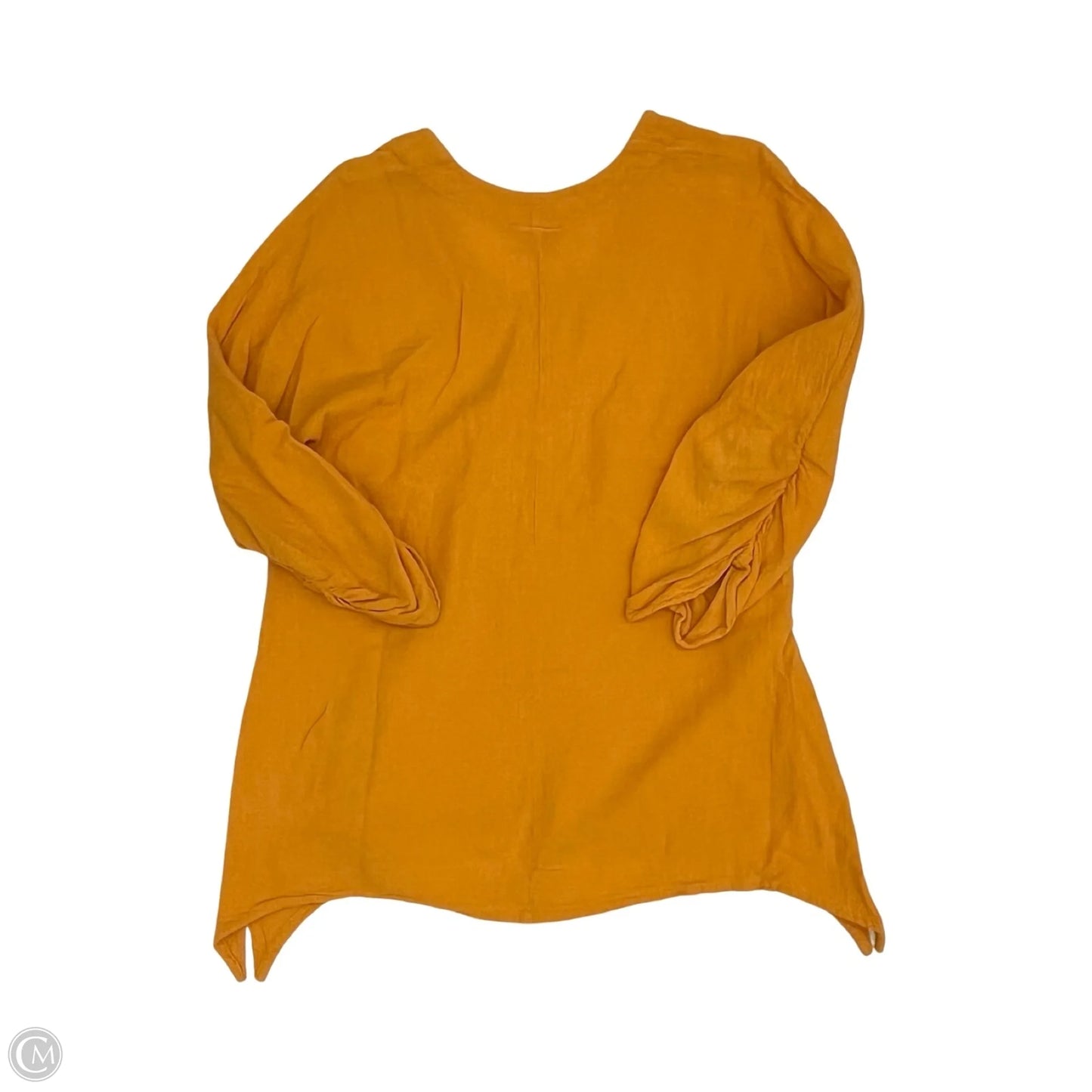 Top 3/4 Sleeve By Oh My Gauze In Yellow, Size: M