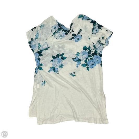 Top Short Sleeve By Lucky Brand In Blue & White, Size: S