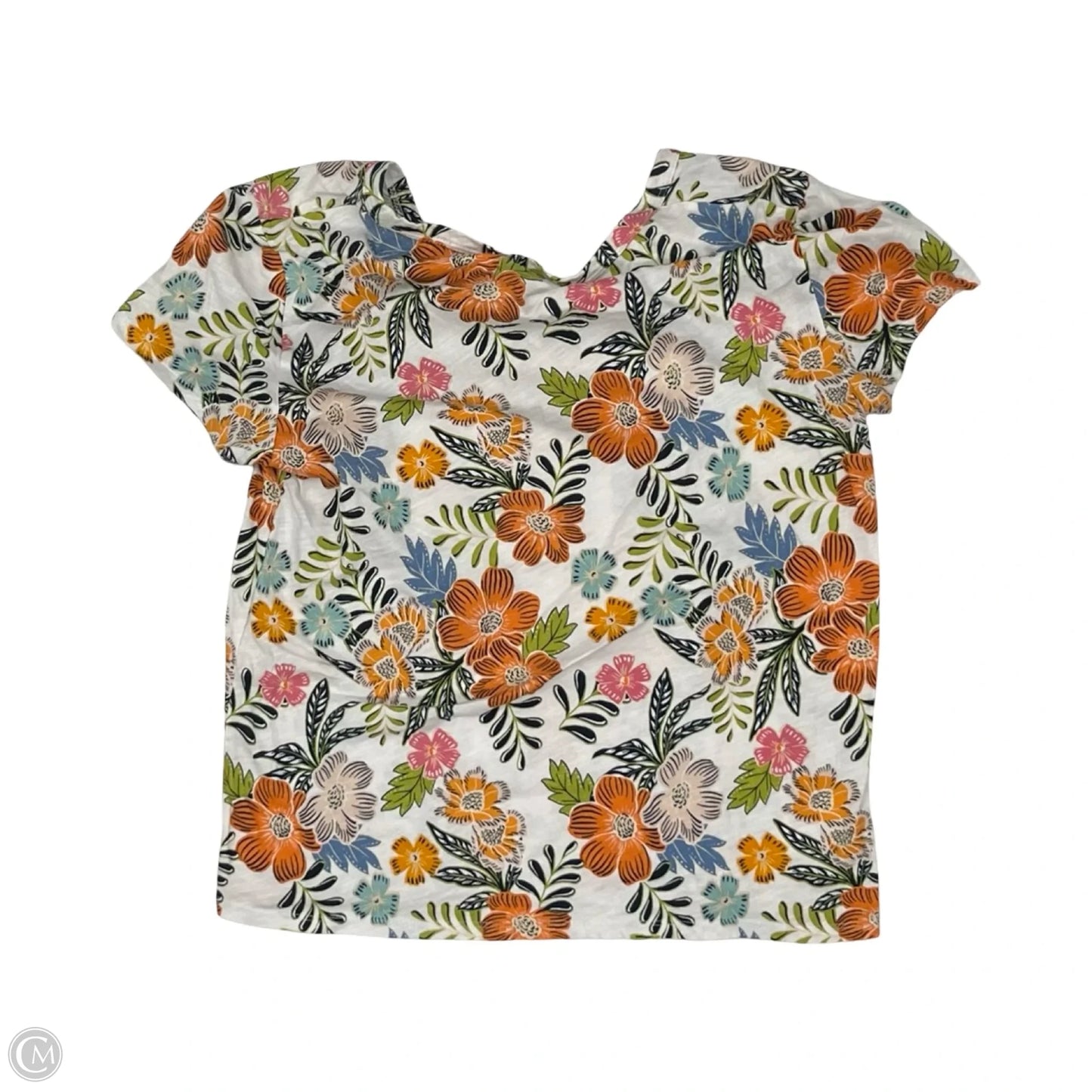 Top Short Sleeve By Loft In Floral Print, Size: S